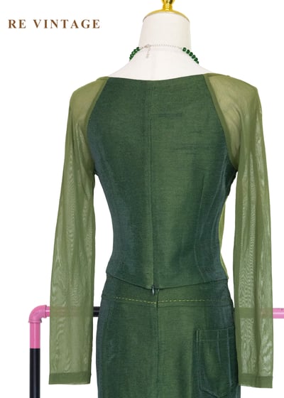 套裝上衣 - 森之呼吸。雙色拼接上衣9