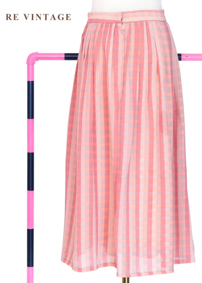 蜜桃氣泡小方格長裙（27"）7