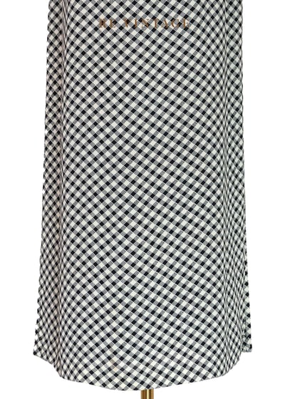 質感單品 - 黑白菱格紋長裙（28"）4