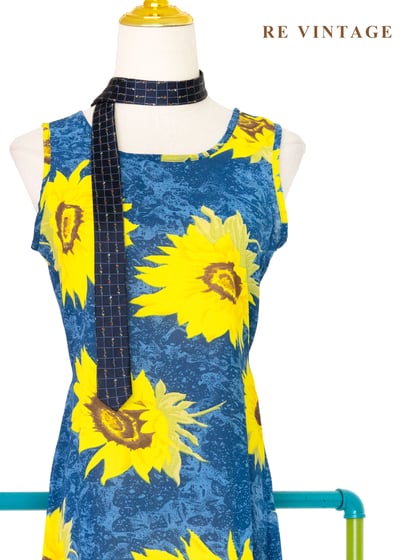 盛夏向日葵 - 海水藍無袖長洋裝7