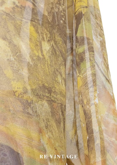 霧光黃抽象油畫透膚襯衫15
