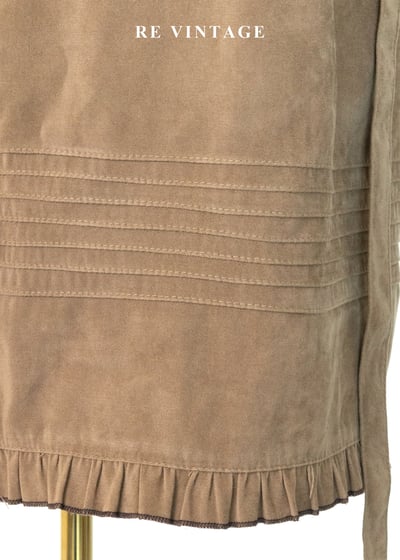 糖漬小花荷葉邊煙草色迷你洋裝13