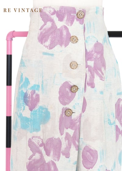 馬卡龍粉藍粉紫色一片式中長裙（26")3