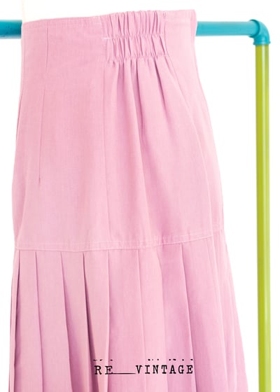 溫柔粉紅高腰百褶裙5