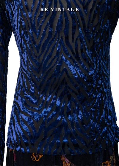 午夜藍燒絨斑馬紋上衣15