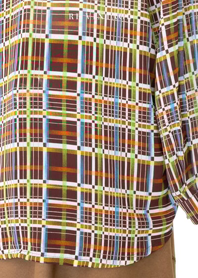 70年代多色格紋長袖襯衫8
