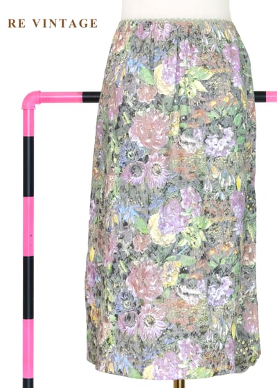 優雅紫色廢墟的玫瑰及膝裙（23-30"）1