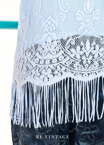 水藍蕾絲流蘇小背心3