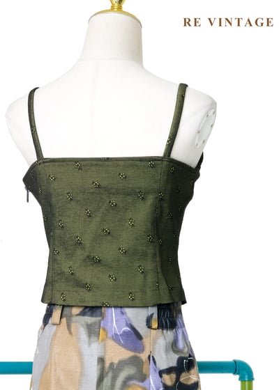 墨綠黃光森林裡的微光私語細肩帶背心7