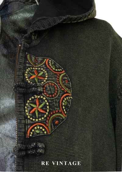 旅途文化印記橄欖綠黃連帽外套6