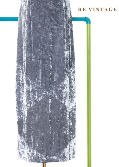 銀色月光系高級絨布細肩帶長洋裝4