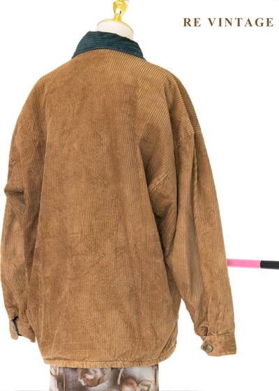 Tobacco Brown 燈芯絨綠拼接夾克外套13