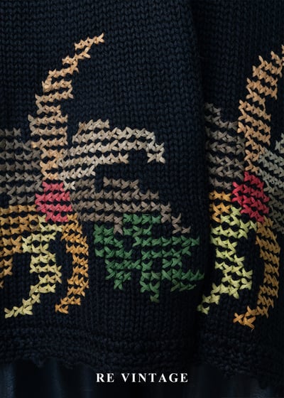 花朵十字繡圖騰針織背心6