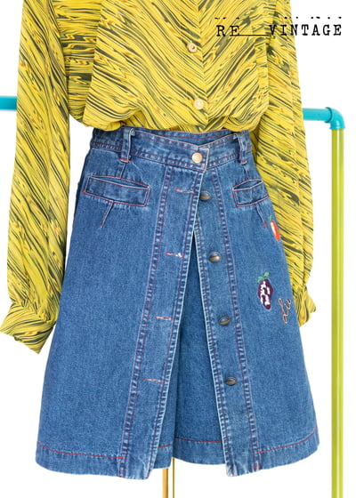 水果拼盤牛仔短褲裙13