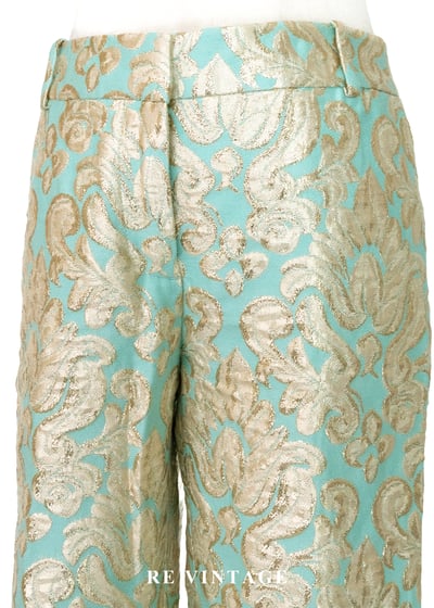 凡爾賽的迴廊金屬光澤圖騰長褲（28"）8