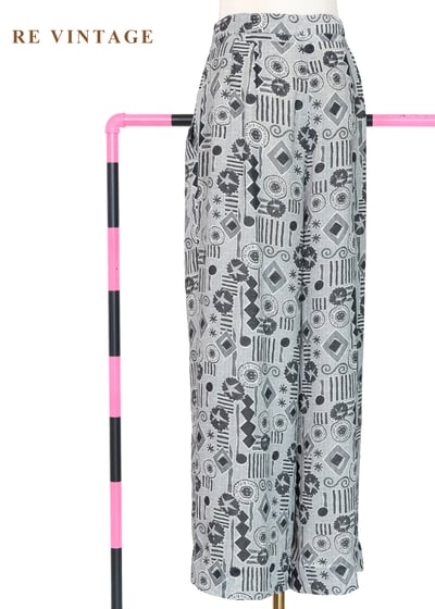 摩登時代爵士圖騰滿版印花高腰寬褲（25"）8