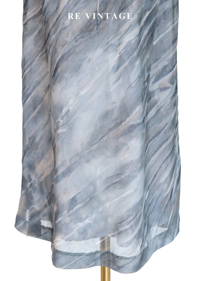 灰藍色水紋雪紡長裙（24-30"）4