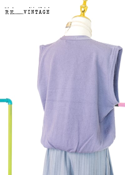 藍紫色立體編織紋針織背心5