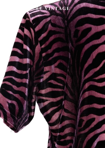 粉紅紫斑馬絨布短袖上衣10