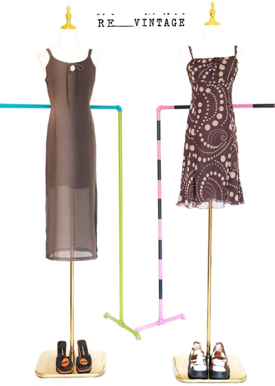 圓點點Party time 巧克力棕雪紡洋裝2