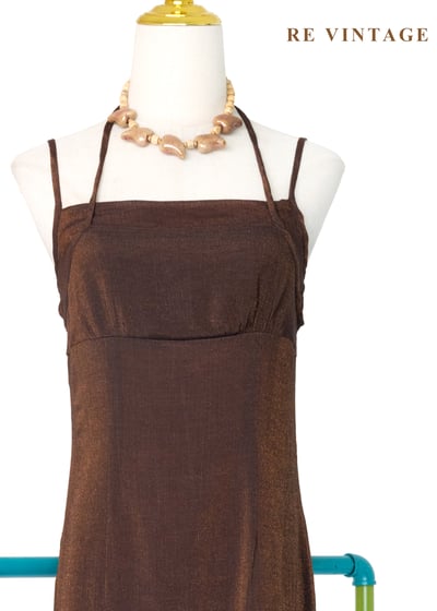 金沙巧克力色細肩帶洋裝3