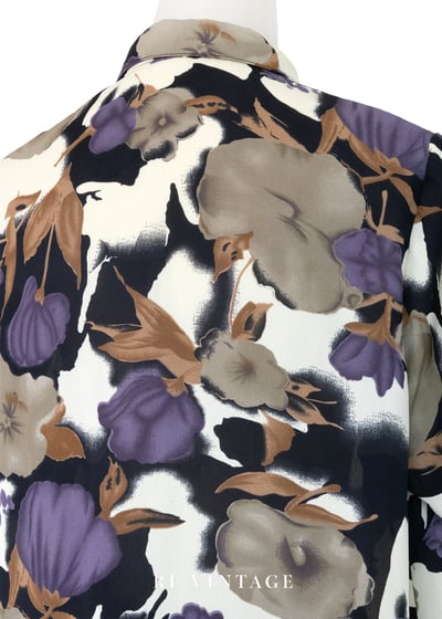 神秘紫花復古冷靜短袖上衣8