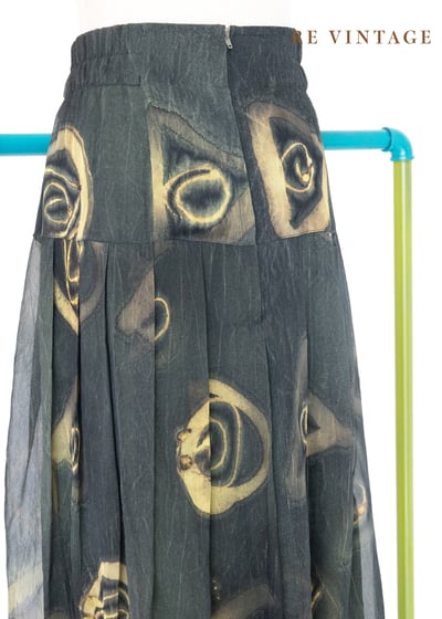 Pine Green 燒畫圖文長裙（27-28"）8