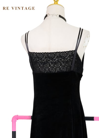 暗黑童話黑絨蕾絲細肩帶洋裝11