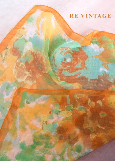 午後叢林暈色絲巾5