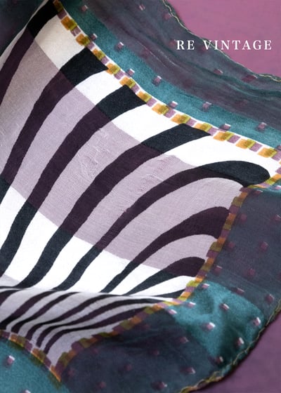 墨綠色の搖混視覺黑白斑馬紋絲巾9