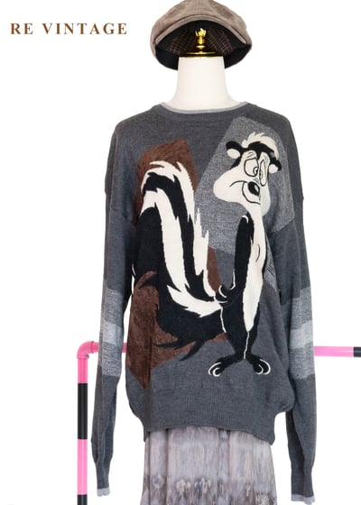 俏皮卡通人物灰系針織毛衣8