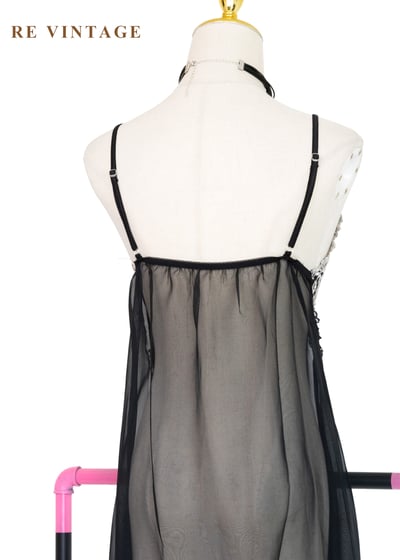 浪漫黑花園細肩帶透膚洋裝13