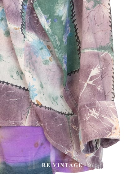 霧紫色拼貼詩襯衫9