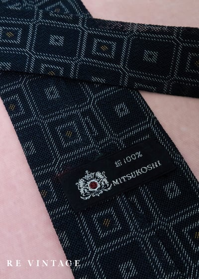 黑色立體小方格領帶3