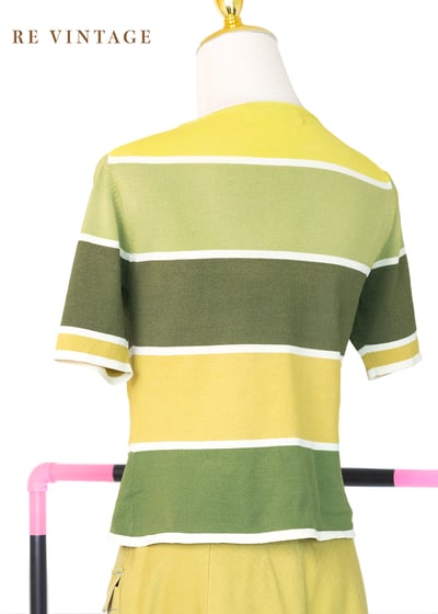 檸檬青蘋果條紋薄款針織上衣6