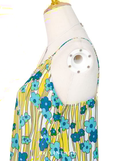 向陽藍花俏皮線條細肩帶洋裝8