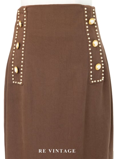 氣質單品 - 摩卡珍珠富家千金高腰長裙（25"）3