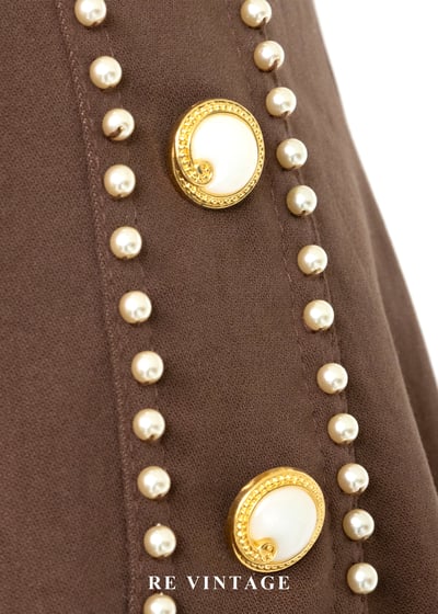 氣質單品 - 摩卡珍珠富家千金高腰長裙（25"）6