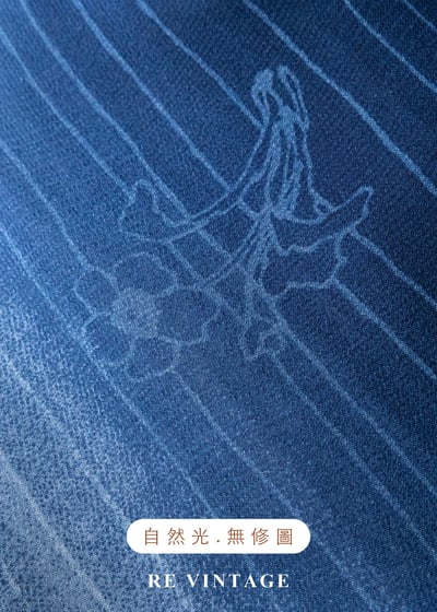 深夜花市漸層藍手繪花朵長裙（24-28"）11