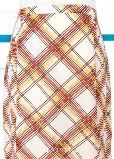 氣質單品 - 橘黃色菱格紋及膝裙（～25"）3