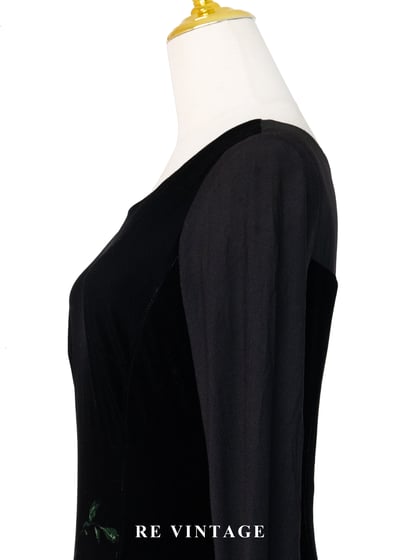 夜色花園 - 紫花盛開慶典絨布長洋裝11