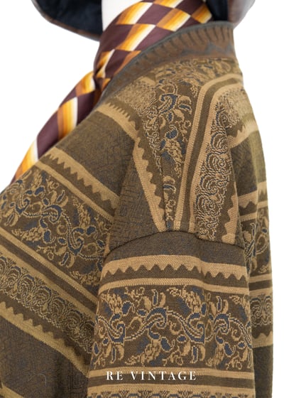 Mustard Yellow Retro print 針織外套6