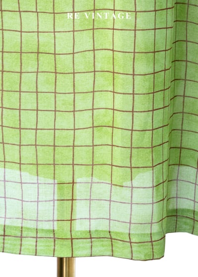 青寧色水彩暈染草地格紋長裙（25"）11