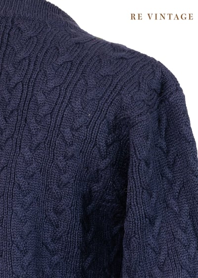 書生學院派深藍色魚骨紋針織外套9