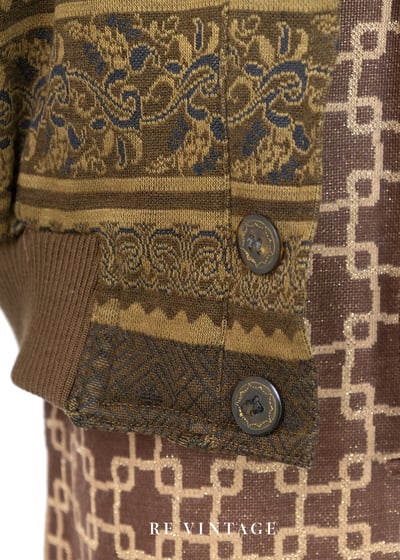 Mustard Yellow Retro print 針織外套12