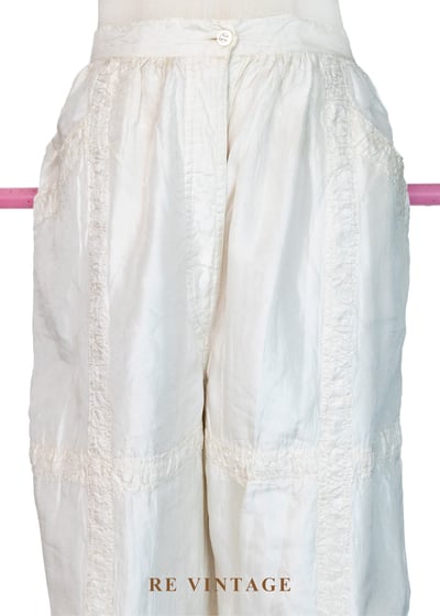 『歐洲寶物』雲朵呼吸 - 皺摺格紋時髦長褲（27"）3