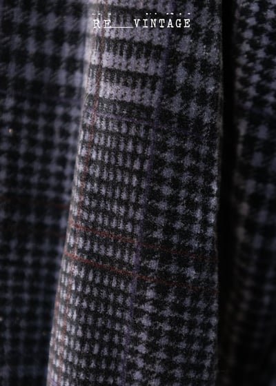 深藍紫色格紋絨布夾克外套13
