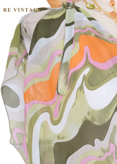 印象派的流動光影抽象波浪紋雪紡衫5