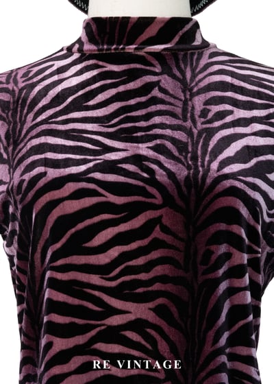 粉紅紫斑馬絨布短袖上衣3