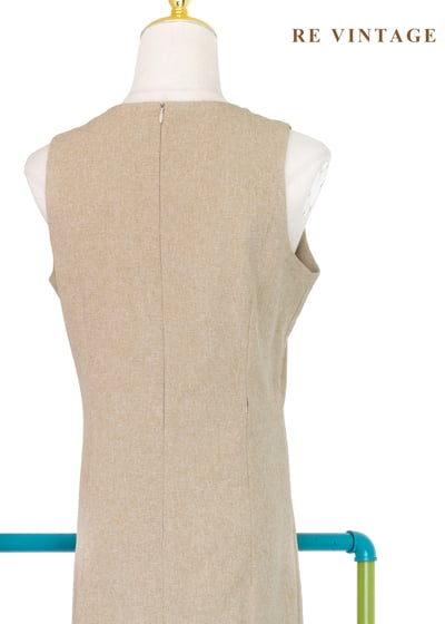 質感單品 - 燕麥色小白花長洋裝13